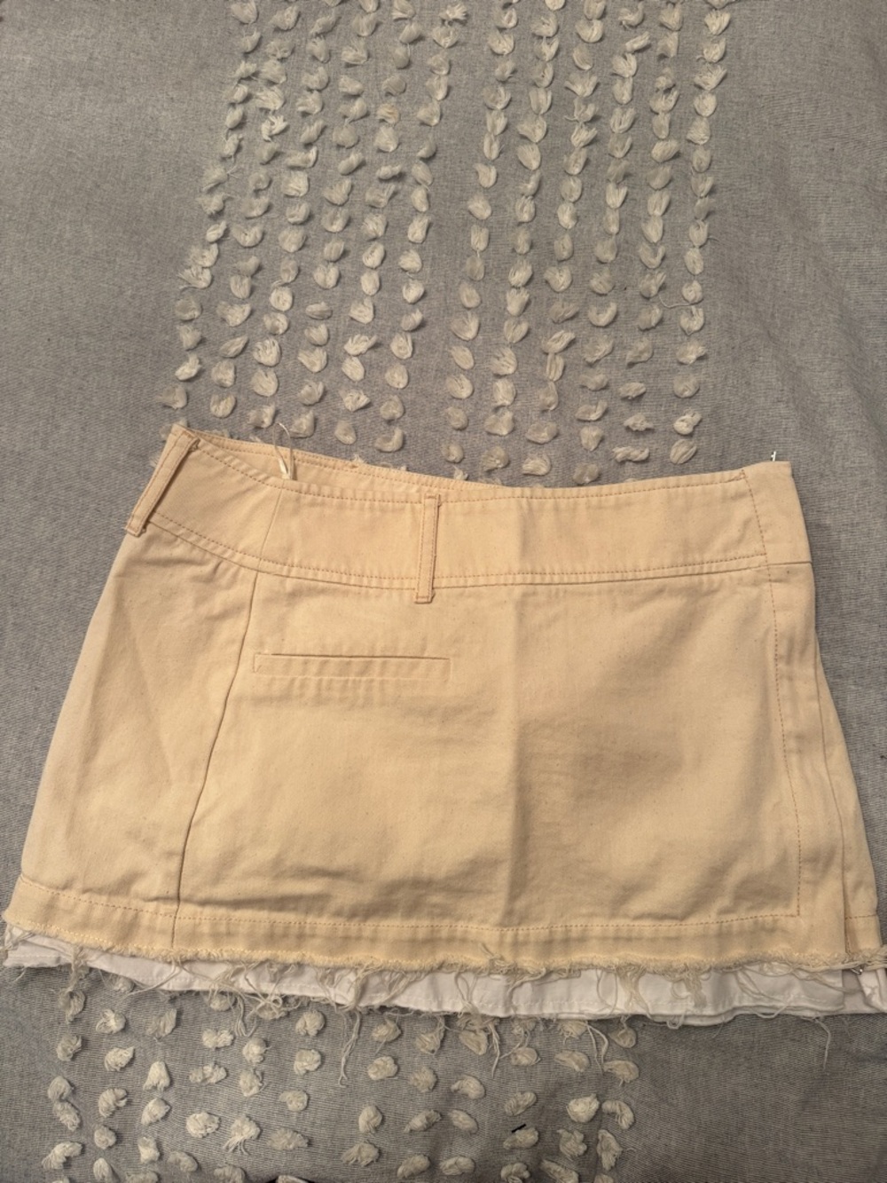 Zara Beige Mini Skirt with Ruffle Hem